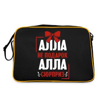 Alla Spruch auf Russisch Russland Alia Outfit für - Retro Tasche - Schwarz/Gold - Hinten