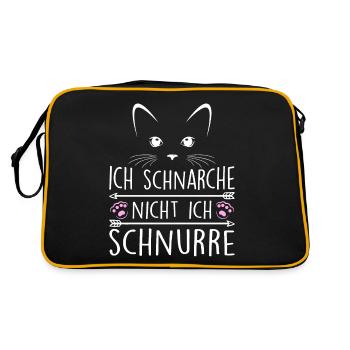Ich Schnarche Nicht Ich Schnurre - Retro Tasche - Schwarz/Gold - Hinten