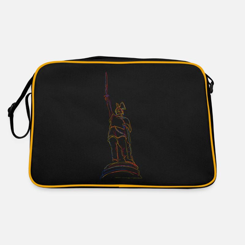 Hermannsdenkmal Detmold Teuteburger Wald - Retro Tasche - Schwarz/Gold