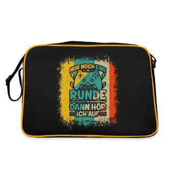 Nur Noch Eine Runde Dann Hör Ich Auf - Retro Tasche - Schwarz/Gold - Hinten