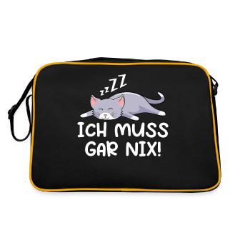 Ich Muss Gar Nix - Retro Tasche - Schwarz/Gold - Hinten