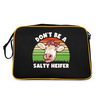 Ne soyez pas un cadeau amoureux des vaches génisses salées - Sac Retro - noir/or - Dos