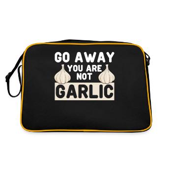 Knoblauch Garlic Knoblauchzehen - Retro Tasche - Schwarz/Gold - Hinten