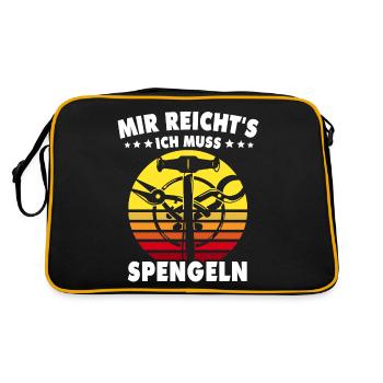 Spengler Bauspengler Spengeln Karrosseriespengler - Retro Tasche - Schwarz/Gold - Hinten