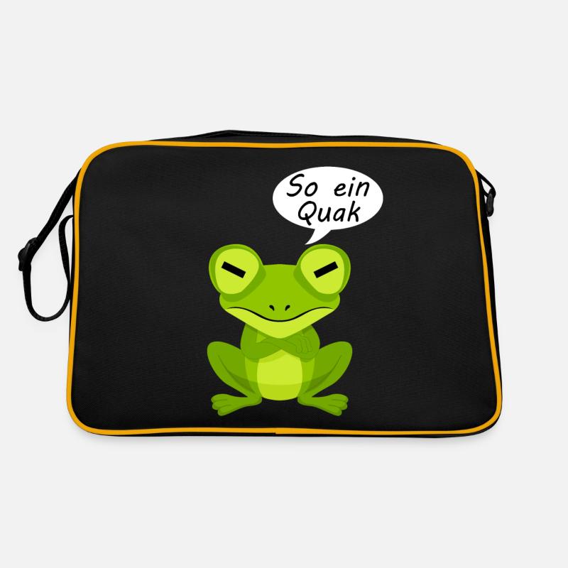 Frosch Frösche - Retro Tasche - Schwarz/Gold