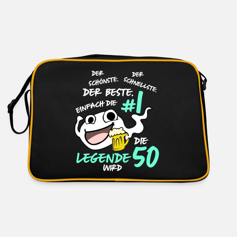 Die Legende Wird 50 Jahre - Retro Tasche - Schwarz/Gold