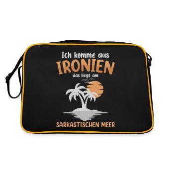 Ich Komme Aus Ironien - Retro Tasche - Schwarz/Gold - Hinten