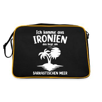 Ich Komme Aus Ironien - Retro Tasche - Schwarz/Gold - Hinten