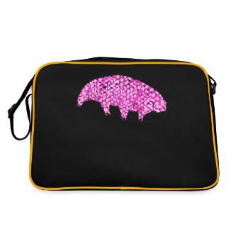 Tardigrade Bärtierchen Wasserbär - Retro Tasche - Schwarz/Gold - Hinten