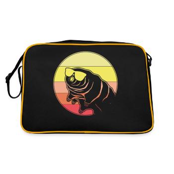 Tardigrade Wasserbär Retro Bärtierchen - Retro Tasche - Schwarz/Gold - Hinten