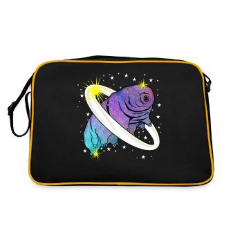 Tardigrade Wasserbär Planet Bärtierchen - Retro Tasche - Schwarz/Gold - Hinten