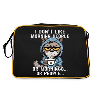 Morning People Coffee Cat - Retro Bag - black/gold - Back