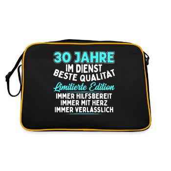 30 Jahre Im Dienst - Retro Tasche - Schwarz/Gold - Hinten