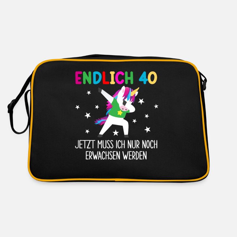 Endlich 40 Jetzt Muss Ich Erwachsen Werden Retro Tasche
