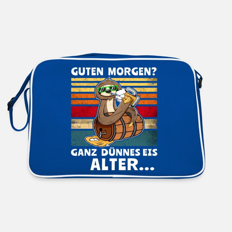 Faultier Bier Morgenmuffel Retro Tasche