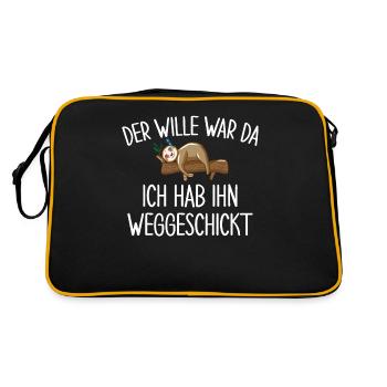 Der Wille War Da Ich Habe Ihn Weggeschickt - Retro Tasche - Schwarz/Gold - Hinten