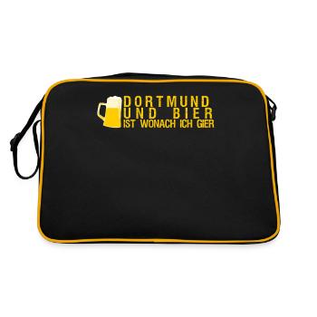 Dortmund Bier Dortmunder - Retro Tasche - Schwarz/Gold - Hinten