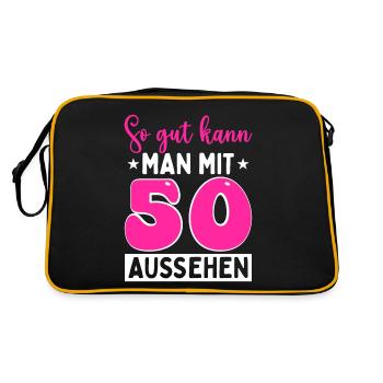 So Gut Kann Man Mit 50 Aussehen - Retro Tasche - Schwarz/Gold - Hinten