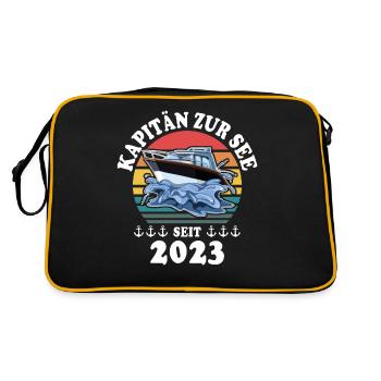 Kapitän Boot Bootsführerschein 2023 - Retro Tasche - Schwarz/Gold - Hinten