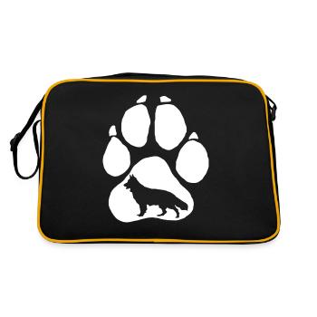 Shepherd Dog Paw White Shepherd - Retro Bag - black/gold - Back