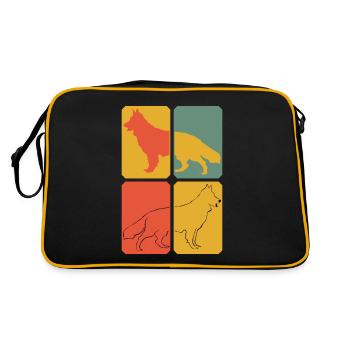 White Shepherd Retro Shepherd Dogs - Retro Bag - black/gold - Back