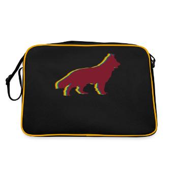 Shepherd Dogs Retro White Shepherd Dog - Retro Bag - black/gold - Back