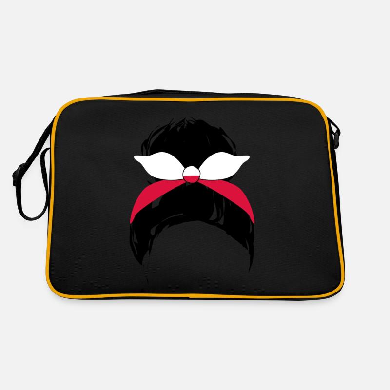 Pologne Drapeau polonais Polonais - Sac Retro - noir/or