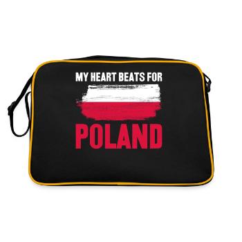 Poland Polish flag Pole - Retro Bag - black/gold - Back