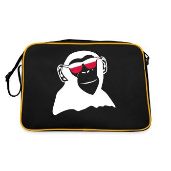 Polish flag Pole Chimpanzee Poland - Retro Bag - black/gold - Back