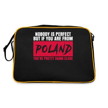 Poland slogan Polish flag Pole - Retro Bag - black/gold - Back