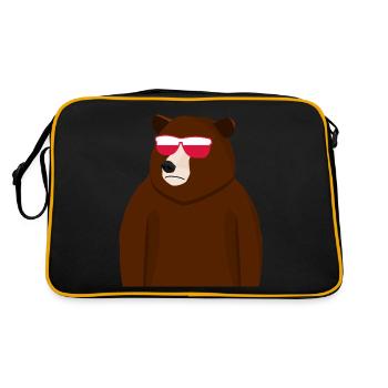 Polish Flag Pole Bear Poland - Retro Bag - black/gold - Back