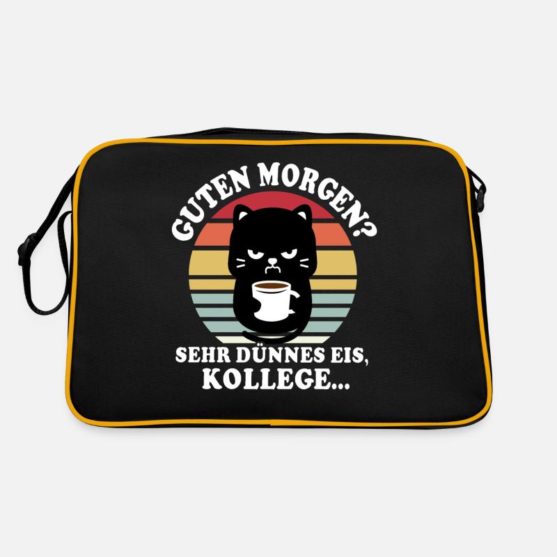Katze Kaffee Geschenk Arbeitskollegen Retro Tasche