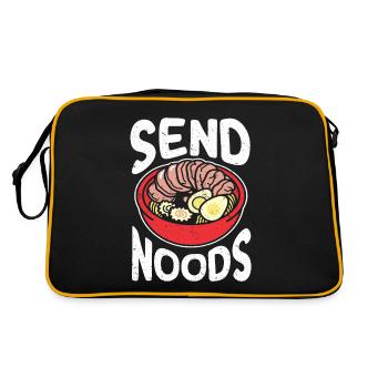 Send Noods Lustige Ramen Nudeln - Retro Tasche - Schwarz/Gold - Hinten