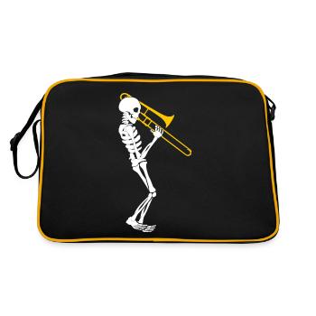 Trombone Squelette Tromboniste Trombones - Sac Retro - noir/or - Dos