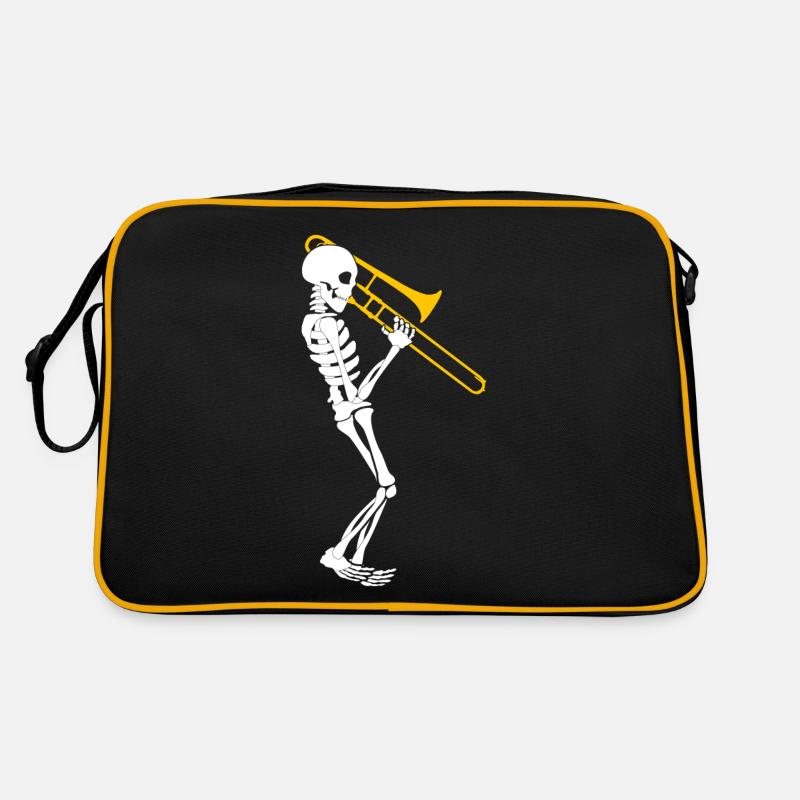 Trombone Squelette Tromboniste Trombones Sac Retro