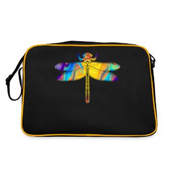 Dragonfly Dragonflies Insects Dragonflies - Retro Bag - black/gold - Back