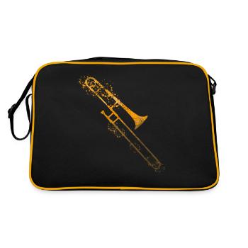 Trombone Tromboniste Joueur de trombone - Sac Retro - noir/or - Dos