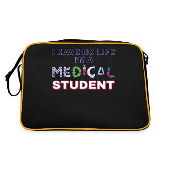 Je n’ai pas de vie, je suis étudiant en médecine - Sac Retro - noir/or - Dos