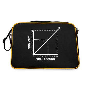 Fuck Around et découvrez une blague amusante sur le graphique graphique - Sac Retro - noir/or - Dos