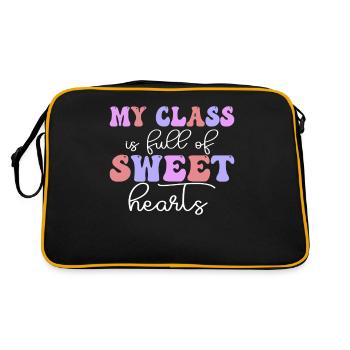 My class is full of sweet hearts - Retro Bag - black/gold - Back