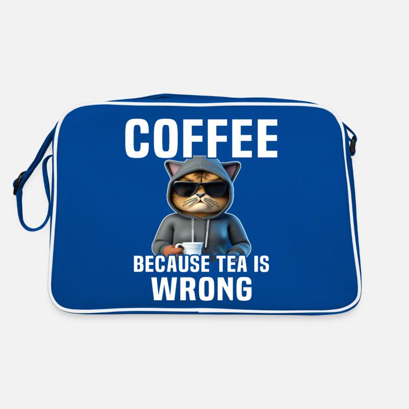 Coffee Drinking Cat Tea Retro Bag