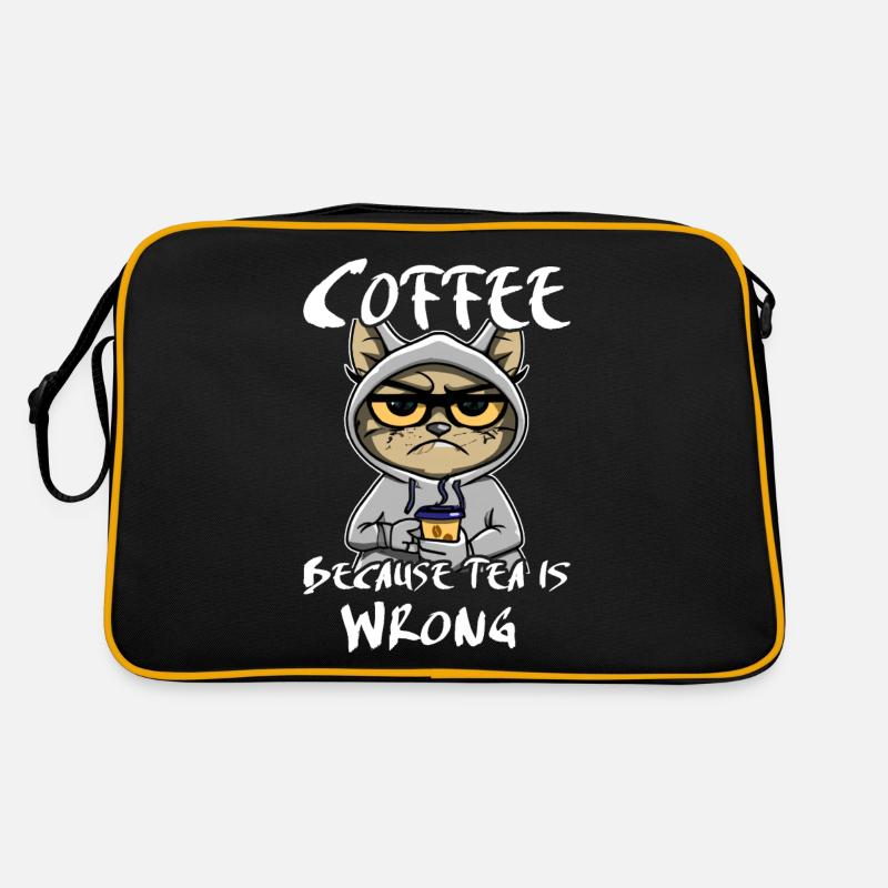 Kaffee Trinken Katze Tee Retro Tasche