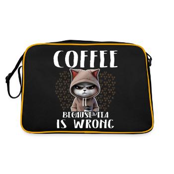 Coffee Drinking Cat Tea - Retro Bag - black/gold - Back