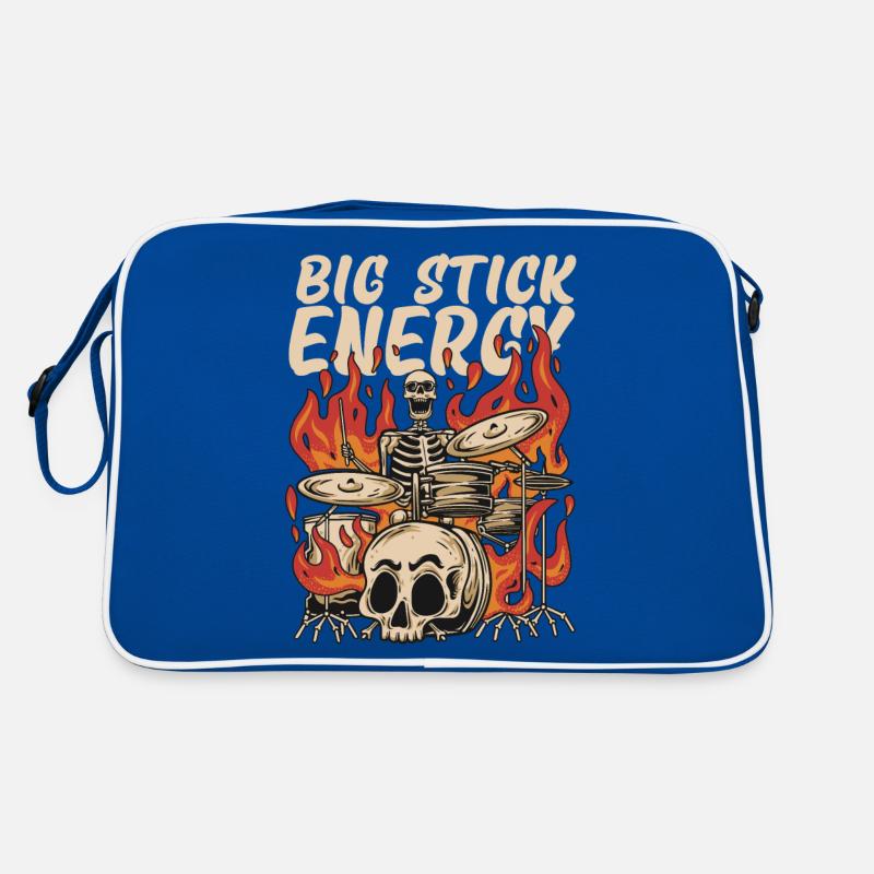 Big Stick Energy Skeleton Drum Kit Skull Fire Sac Retro
