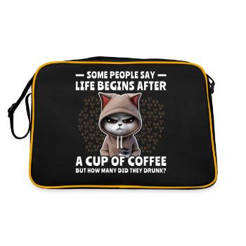Coffee Cat Coffee Drinker - Retro Bag - black/gold - Back