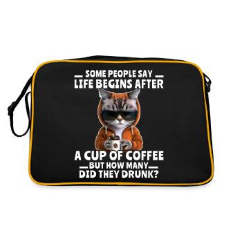 Coffee Cat Coffee Drinker - Retro Bag - black/gold - Back
