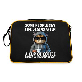 Coffee Cat Coffee Drinker - Retro Bag - black/gold - Back