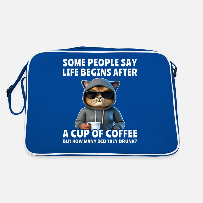 Kaffee Katze Kaffeetrinker Retro Tasche