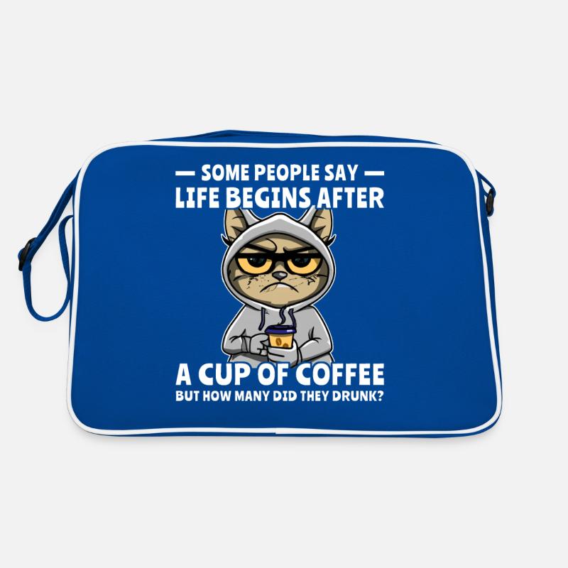Kaffee Katze Kaffeetrinker Retro Tasche