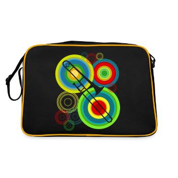 Trombone rétro Tromboniste Trombones - Sac Retro - noir/or - Dos